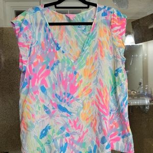 Lilly pulitzer linen top xl